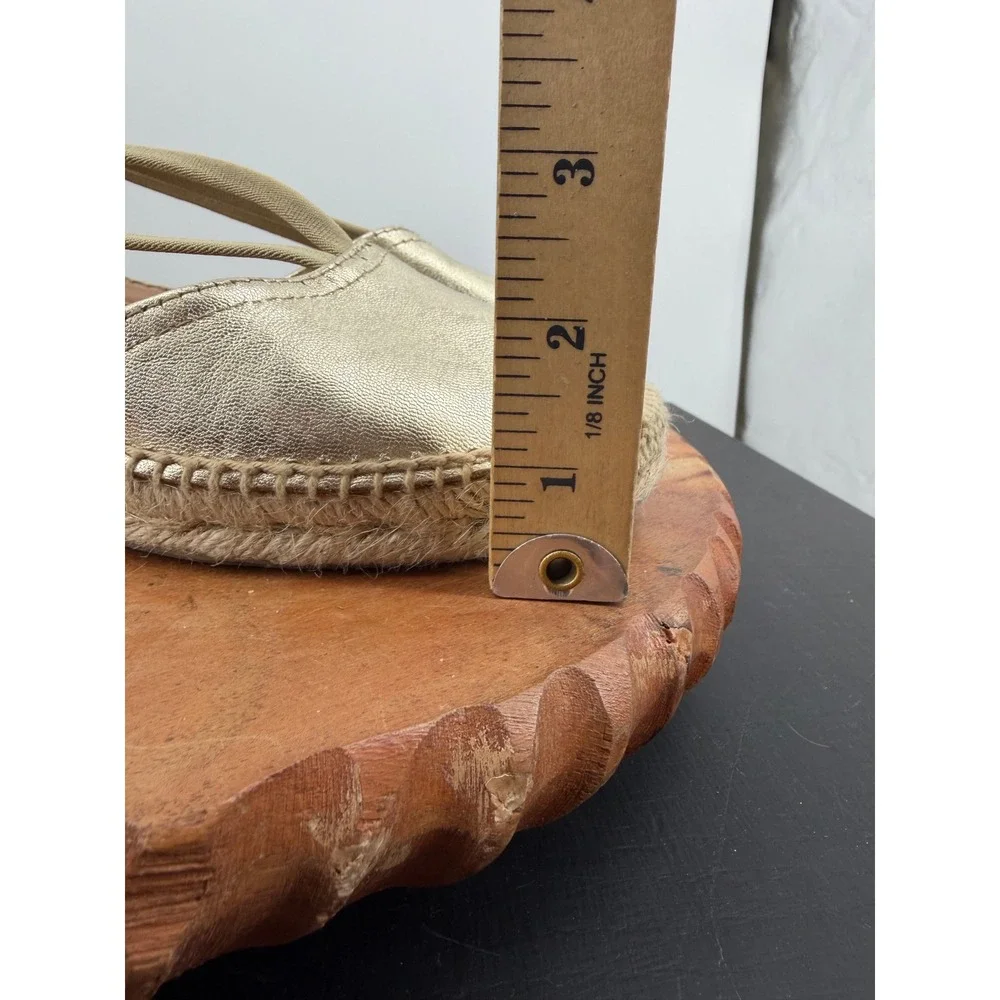 Toni Pons Erla-P Espadrilles Flats Women Size 38 Gold Metallic Elastic Strap